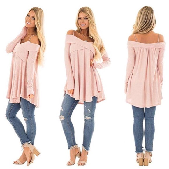 ⭐️HP⭐️GIA Womens Knit Cut Out Shoulder Blouse🌸 - Picture 2 of 4